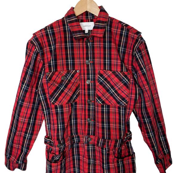 Current/Elliott The Jumpsuit Dress Tartan Red Plaid - Picture 2 of 8